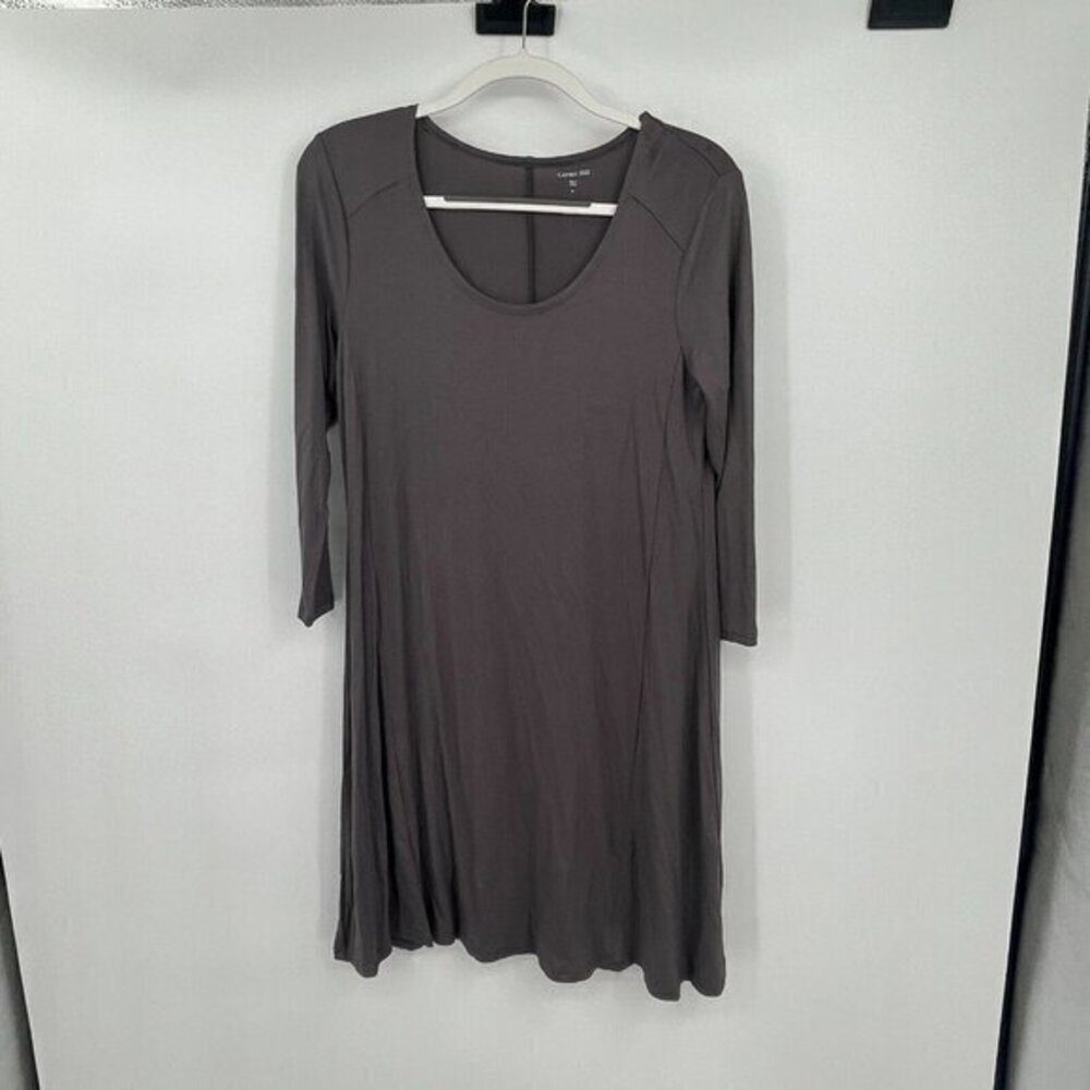 Garnet Hill Womens Dress Small Gray Shift Casual Knit Lightweight Summer Spring
